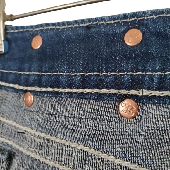 Miss Me Womens Size 30 Jeans Fleur De Lis Flower Embellished Stretch Boot 33x32 - Picture 8 of 15